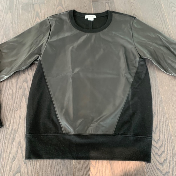 Helmut Lang Lamb Leather and Wool Sweatshirt - Picture 5 of 10